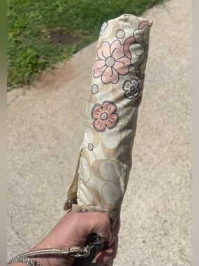Floral Print Coach Umbrella with storage sleeve